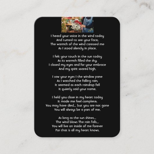 Foto Gebet Floristische Blume Ankunft Visitenkarte (Vorderseite)