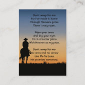 Foto Gebet Western Zurück Reiten B Visitenkarte (Vorderseite)