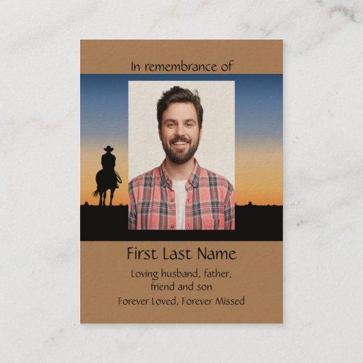 Foto Gebet Western Zurück Reiten B Visitenkarte (Rückseite)