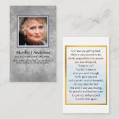 Foto-Gebetskarten Gedenkfeier zum Leben Visitenkarte (Vorne/Hinten)