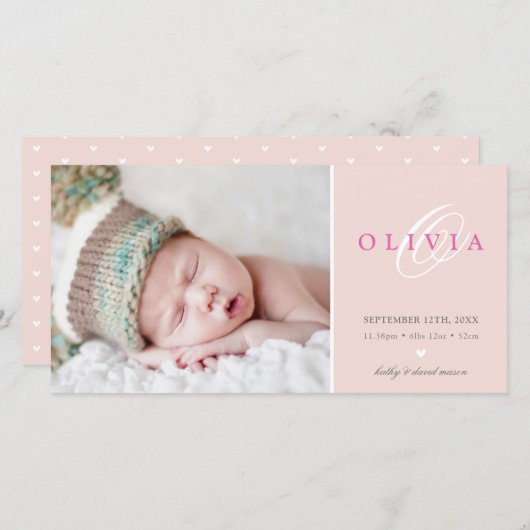 FOTO GEBURT ANKÜNDIGUNG (Vorne/Hinten)