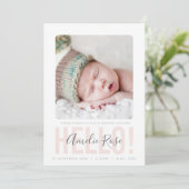 FOTO GEBURT ANKÜNDIGUNG Hallo blass pinkfarbenes M (Stehend Vorderseite)