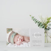 FOTO GEBURT ANKÜNDIGUNG Süßes neues Baby grau (Stehend Vorderseite)