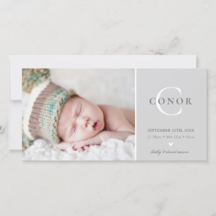 FOTO GEBURT ANKÜNDIGUNG Süßes neues Baby grau