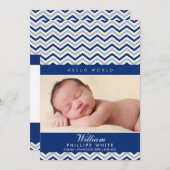 FOTO GEBURT ANKÜNDIGUNG Zickzack königsblau (Vorne/Hinten)