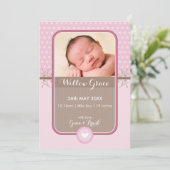 FOTO GEBURT ANZEIGEN ANKÜNDIGUNG (Stehend Vorderseite)