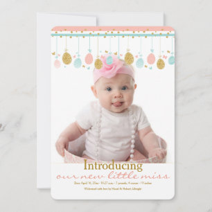 Foto-Geburts-Mitteilung Ostern bewegliche Feiertagskarte