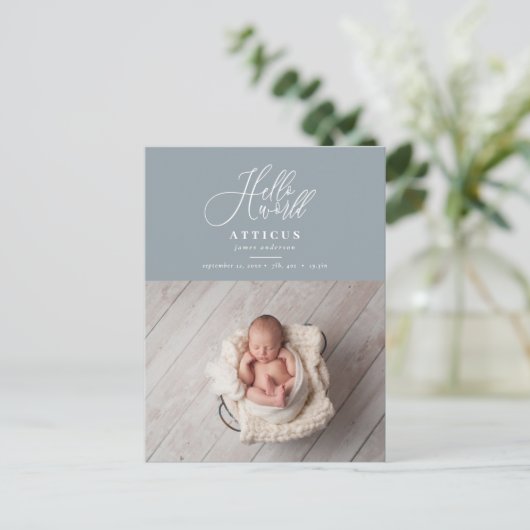 Foto-Geburtsankündigung Ankündigungspostkarte (Stehend Vorderseite)