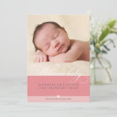 FOTO GEBURTSANKÜNDIGUNG: hübscher Typ 1 Ankündigung (Stehend Vorderseite)