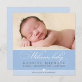 FOTO GEBURTSANKÜNDIGUNG: hübscher Typ SQ 5 Ankündigung (Vorne/Hinten)