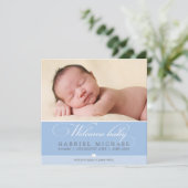 FOTO GEBURTSANKÜNDIGUNG: hübscher Typ SQ 5 Ankündigung (Stehend Vorderseite)