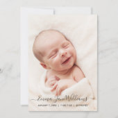 Foto Geburtsankündigung Karte Peachy Pink Zurück (Vorderseite)