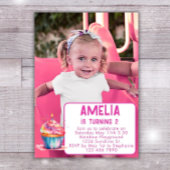 Foto Geburtstag Einladung Girl Pink Cupcake Einlad