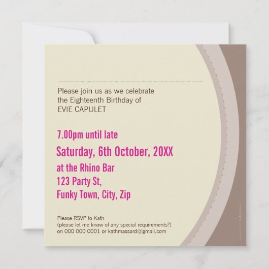 FOTO-GEBURTSTAG LÄDT: EIN: Kreis6sq Einladung (Rückseite)