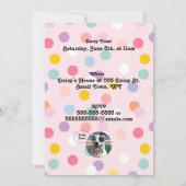 Foto Geburtstag mit rosa Pinsel Einladung (Rückseite)