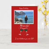 Foto Geburtstag Name und Zeitalter Sonniger Wein Karte (Gelbe Blume)