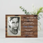 Foto Geburtstag Vintagen Stil Holzeinladungen Einladung (Stehend Vorderseite)