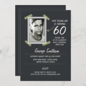 Foto Geburtstag Vintager Chalk Einladung (Vorne/Hinten)