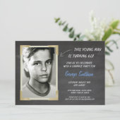 Foto Geburtstag Vintager Chalk Einladungen (Stehend Vorderseite)