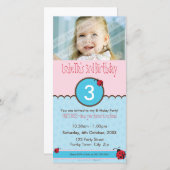 FOTO GEBURTSTAGLICHE EINLADUNGEN: Ladybird 3P (Vorne/Hinten)