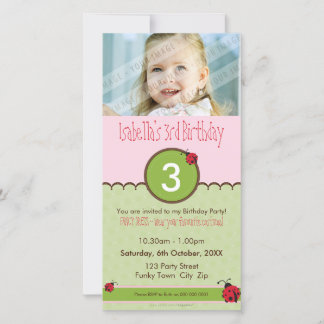 FOTO GEBURTSTAGLICHE EINLADUNGEN: Ladybird 4P