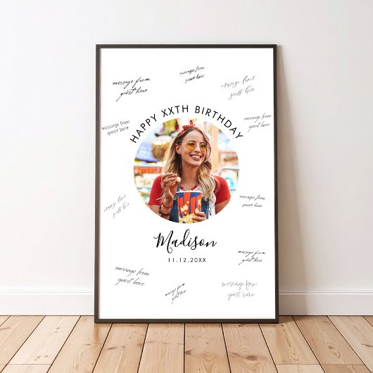 Foto Geburtstagsgast Unterschrift Poster