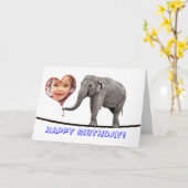 Foto Geburtstagskarte, SeilwanderElefant Karte (Gelbe Blume)