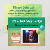 Foto Geburtstagskuchen Maßgeschneiderte Party Einl Einladung (Vorne/Hinten)