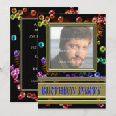 Foto Geburtstagsparty Einladung mit Blasen (Vorne/Hinten)
