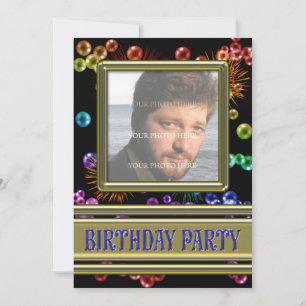 Foto Geburtstagsparty Einladung mit Blasen