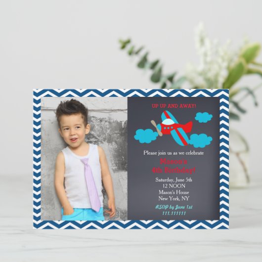 Foto Geburtstagsparty Einladungen (Stehend Vorderseite)