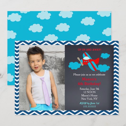 Foto Geburtstagsparty Einladungen (Vorne/Hinten)