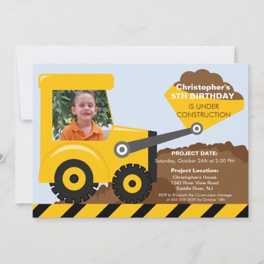 Foto Geburtstagsparty für Jungen Einladung (Vorderseite)