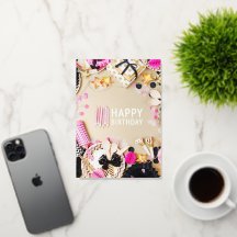 Foto Geburtstagsparty Gold, schwarz und rosa Folie