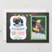 Foto Geburtstagsparty LKW Monster Smash Einladung (Vorderseite)