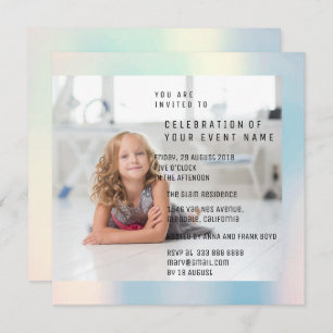 Foto Geburtstagsparty Mutter Pearl Metallic Einladung