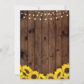 Foto Geburtstagsparty Sonnenblumen Holz 2 Bilder Einladung (Rückseite)