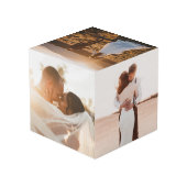 Foto-Gedächtnis Hochzeitssache Würfel (Rückseite Schrägansicht)
