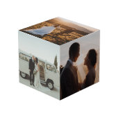 Foto-Gedächtnis Hochzeitssache Würfel (Vorderseite Schrägansicht)