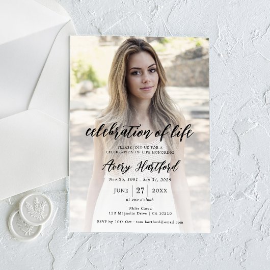 Foto-Gedächtnisfeier zum Tode Einladung