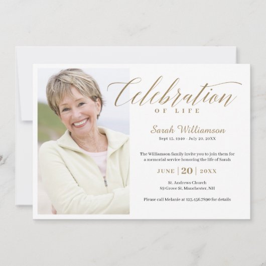 Foto-Gedächtnisfeier zum Tode Einladung (Vorderseite)