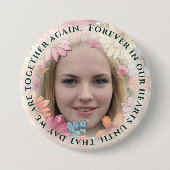 Foto-Gedenk- und Blumen-Button Button (Vorderseite)
