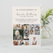 Foto Gedenkfeier - 15 FotoCollage Dankeskarte (Stehend Vorderseite)