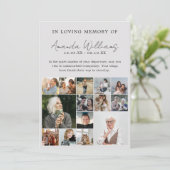 Foto Gedenkfeier - 15 FotoCollage Dankeskarte (Stehend Vorderseite)