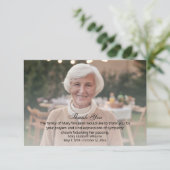 Foto Gedenkfeier Beerdigung Bereavement Danke Kart (Stehend Vorderseite)
