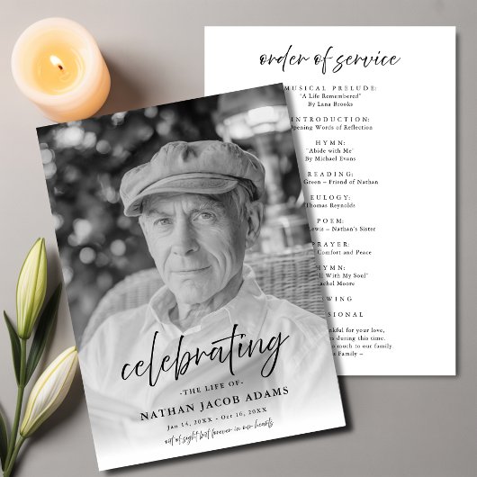 Foto Gedenkfeier Beerdigung Reihenfolge des Dienst Programm