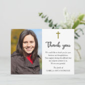 Foto Gedenkfeier Beerdigung Religiöses Christliche Dankeskarte (Stehend Vorderseite)