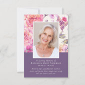 Foto-Gedenkfeier für Blumenbeerdigung Beileid Dankeskarte (Vorderseite)