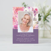 Foto-Gedenkfeier für Blumenbeerdigung Beileid Dankeskarte (Stehend Vorderseite)