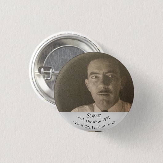 Foto-Gedenkfeier Monogramm Button (Vorne & Hinten)